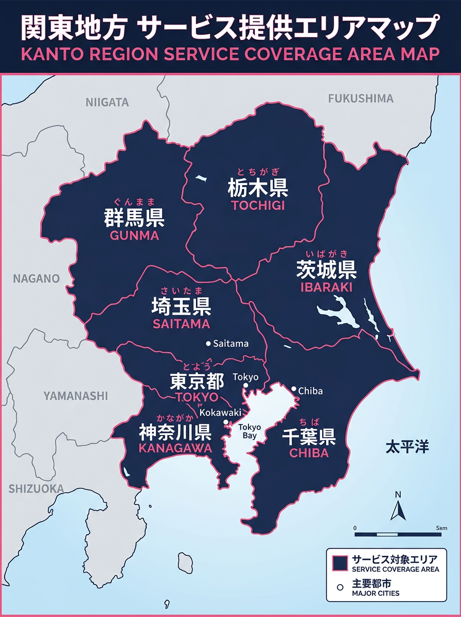 関東全域対応エリア地図